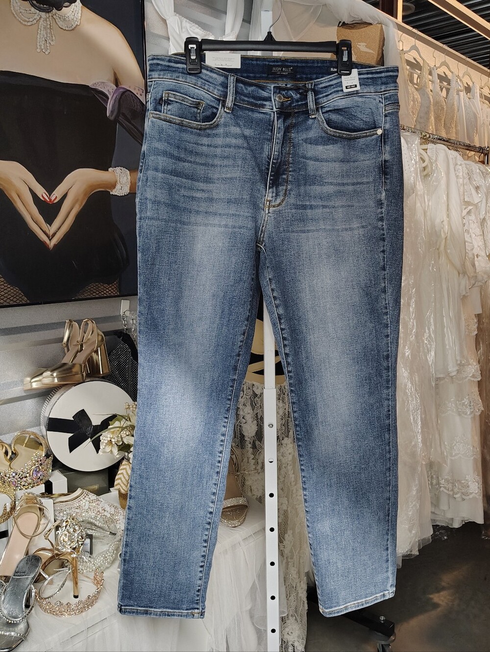 Judy Blue Slim Fit Mid Rise Jeans Dark Wash Stretch Denim NWT 18W - Picture 7 of 8